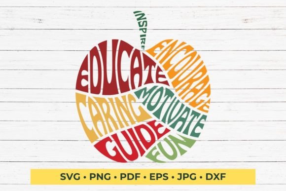 Apple Design for Teacher Tutor Word Art Review