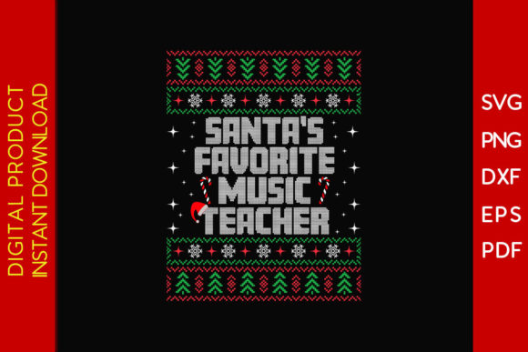 Santa's Favorite Music Teacher Christmas Design Review