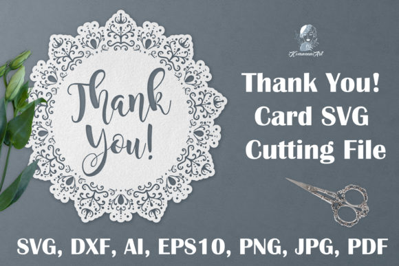 Thank You Paper Cut SVG for Embroidery